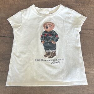 Ralph Lauren Kids White Polo Bear Graphic Tee 12m